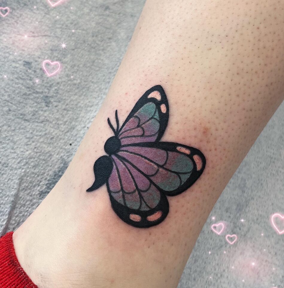 Semicolon Butterfly Tattoo Source @xxhoneyxdripxx via Instagram