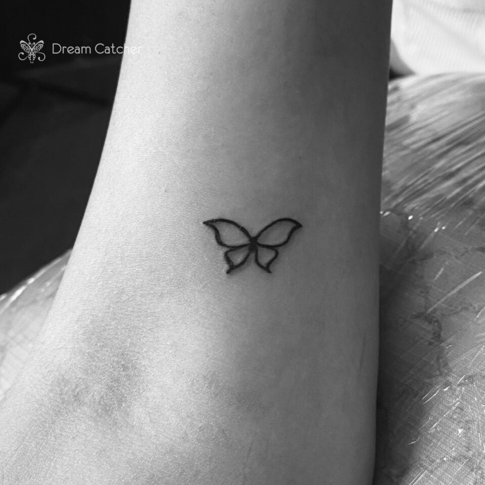 Simple Butterfly Tattoo Source @dreamcatcher_tattoos via Instagram