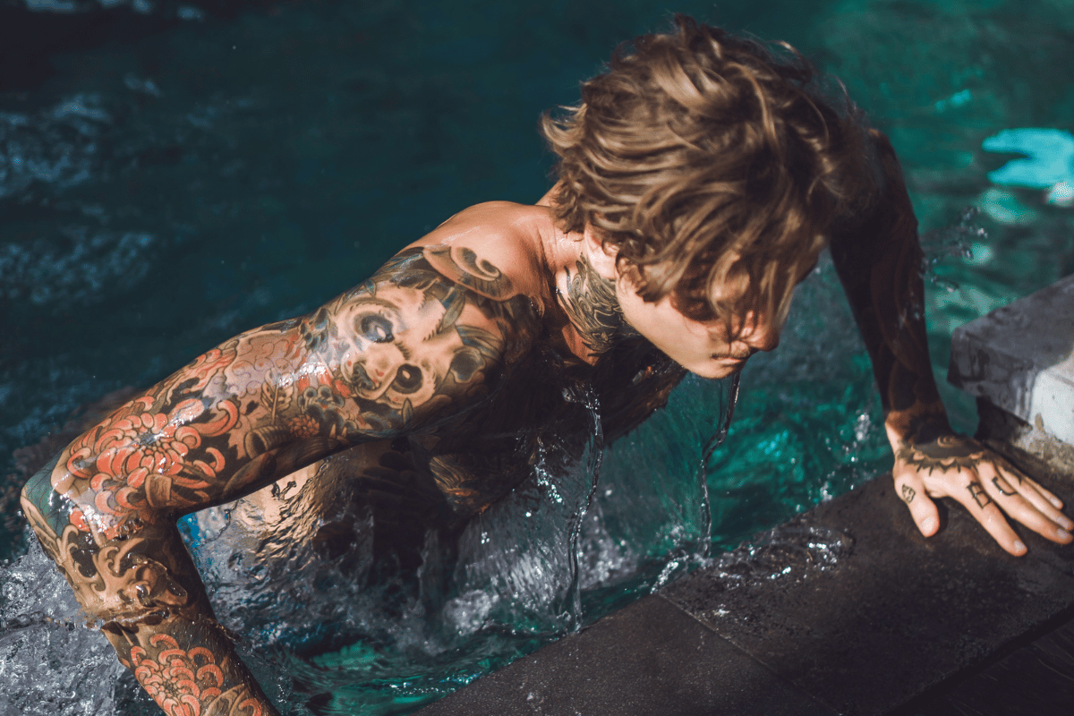 Swimming With Tattoo