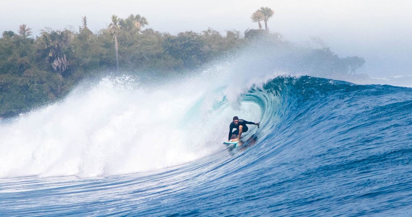 A man surfing in Bali 