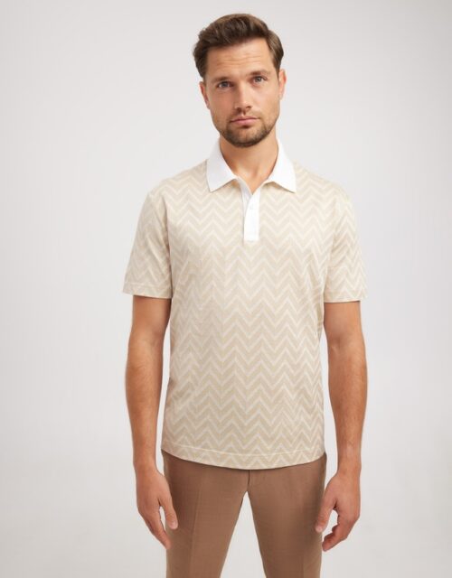 Relaxed Fit Chevron Polo