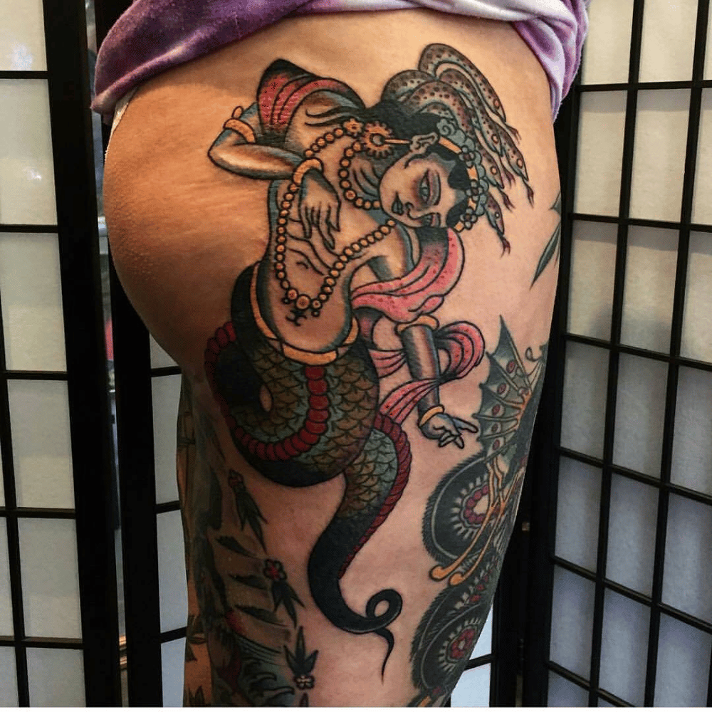 serpent goddesses Naga Source lucky13tattoomelbourne via Instagram