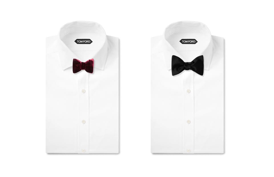 Two Tom Ford bow ties that are suitable for black tie attire. 