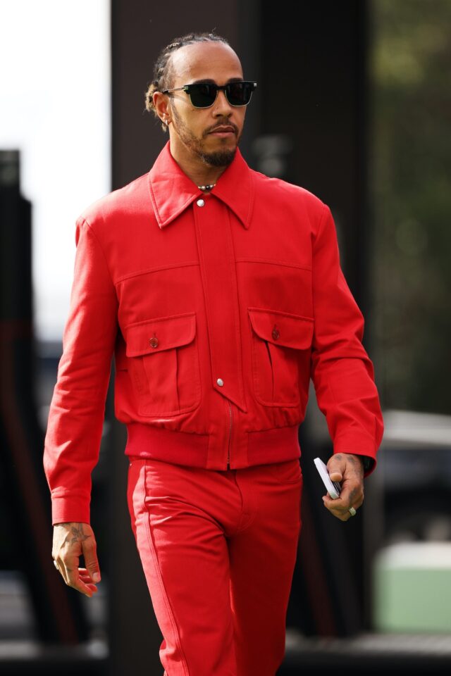 Lewis Hamilton wearing Paul Smith and Versace at Mexican Grand Prix