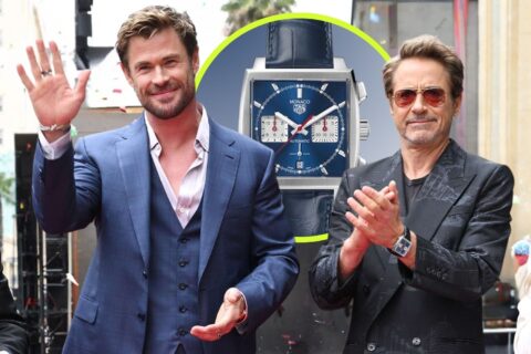 Robert Downey Jr. Rocks Formula 1-Inspired TAG Heuer At Chris Hemsworth’s Hollywood Walk Of Fame Ceremony